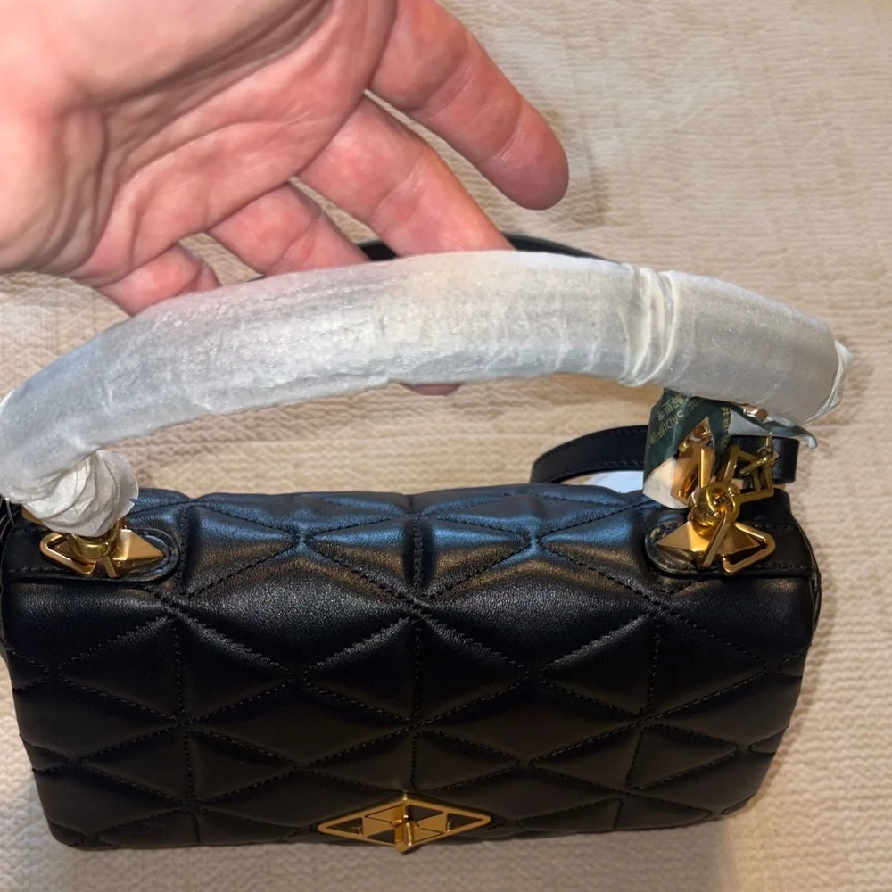 Sadi Elegant Black Quilted Handbag 2way bag. New with tags. Made in Italy. - Picture 12 of 12